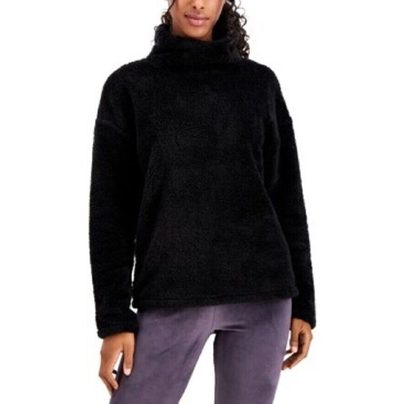 32 Degrees Tops - 32 Degrees Mock-Neck Fleece Sweater Black XL